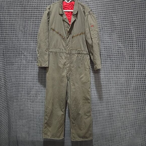 VTG BigSmith Distressed Zip Coveralls 44x26 Insulated Long Sleeve Unionmade READ - Picture 1 of 16